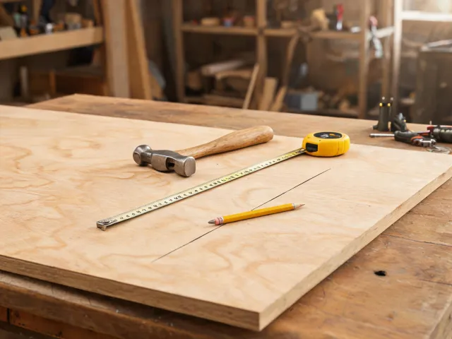 Hand tools measuring plywood