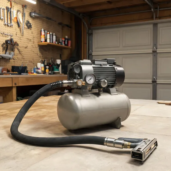 Air compressor and hose setup