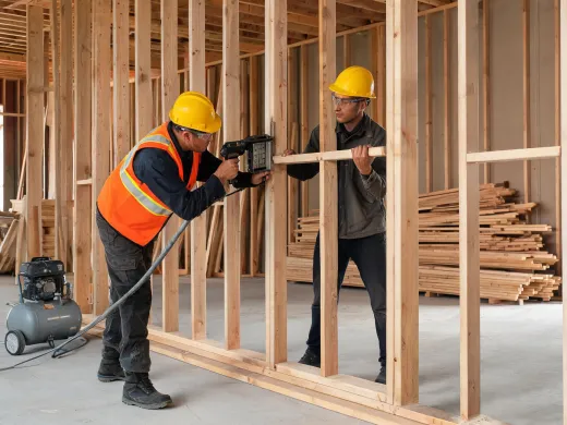 Construction framing crew
